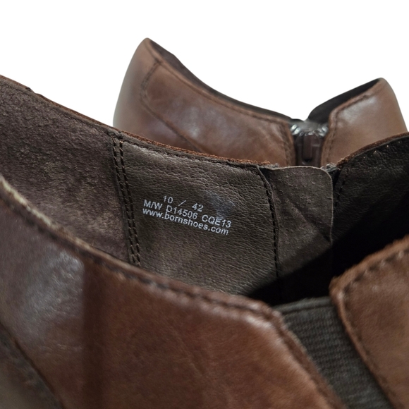 Born Brown Leather Ankle Booties 10 - Picture 5 of 6